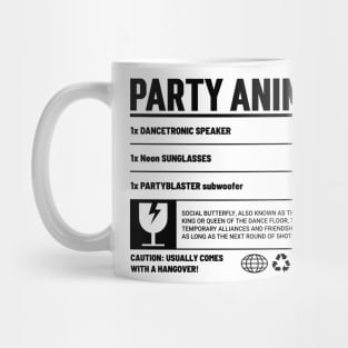 Party Animal Warning Label Mug